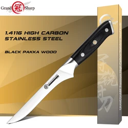 Boning Knife German 1.4116 Stainless Steel Full Tang Black Handle Chef Kitchen Butcher Filleting Cooking Tools
