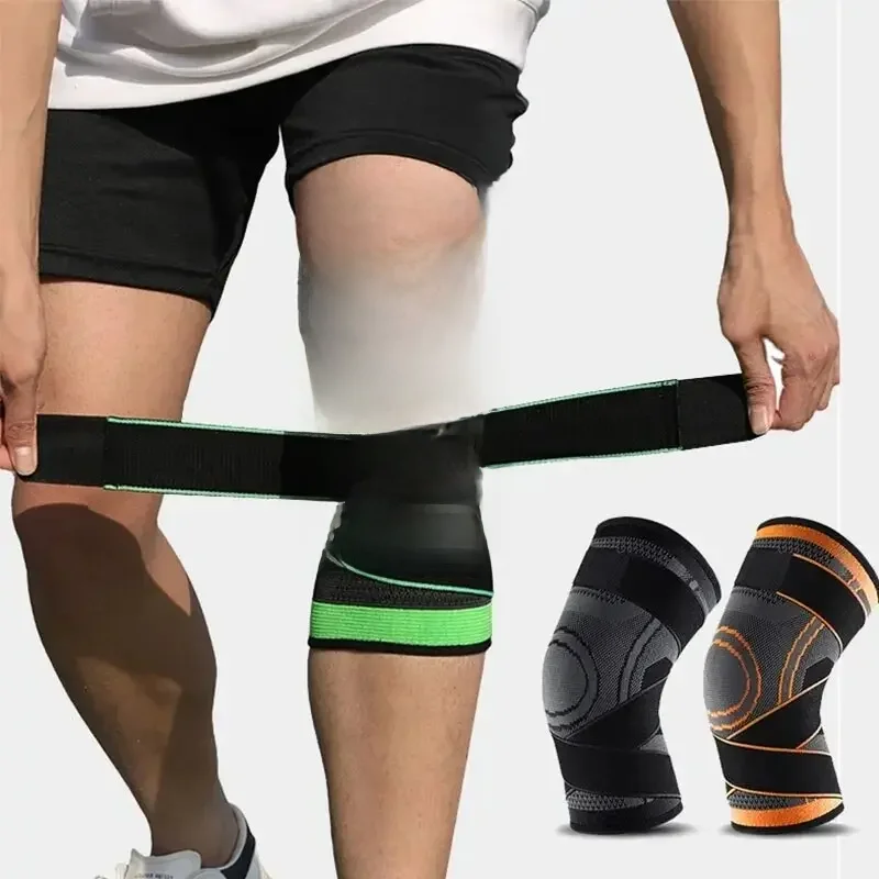 Manchon de compression du genou avec bretelles réglables pour courir, travailler et tenue sportive toute la journée