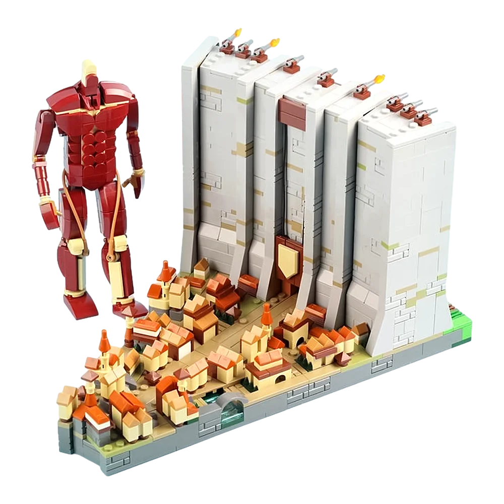 

Gobricks MOC The Wall Attack on Titan Bricks Model Anime Action Movie Attack on Titan Building Blocks Educational Toys Gift