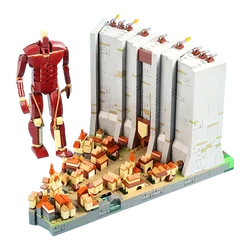 Gobricks MOC The Wall Attack on Titan Bricks Model Anime Action Movie  Attack on Titan Building Blocks Educational Toys Gift