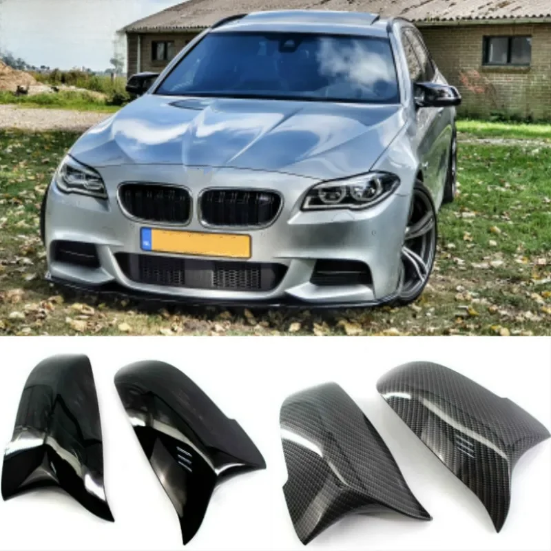 Carbon Look Schwarz Auto Rückspiegel Abdeckkappen für BMW 5 6 7 Serie F10 F11 F18 F07 F12 F13 F06 F01 F02 LCI