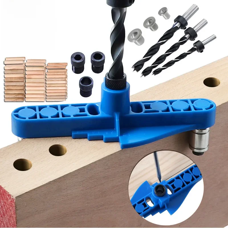 Carpentry Pocket Hole Jig, manga de broca, Self-Centering Scriber, Doweling, Guia Locator,