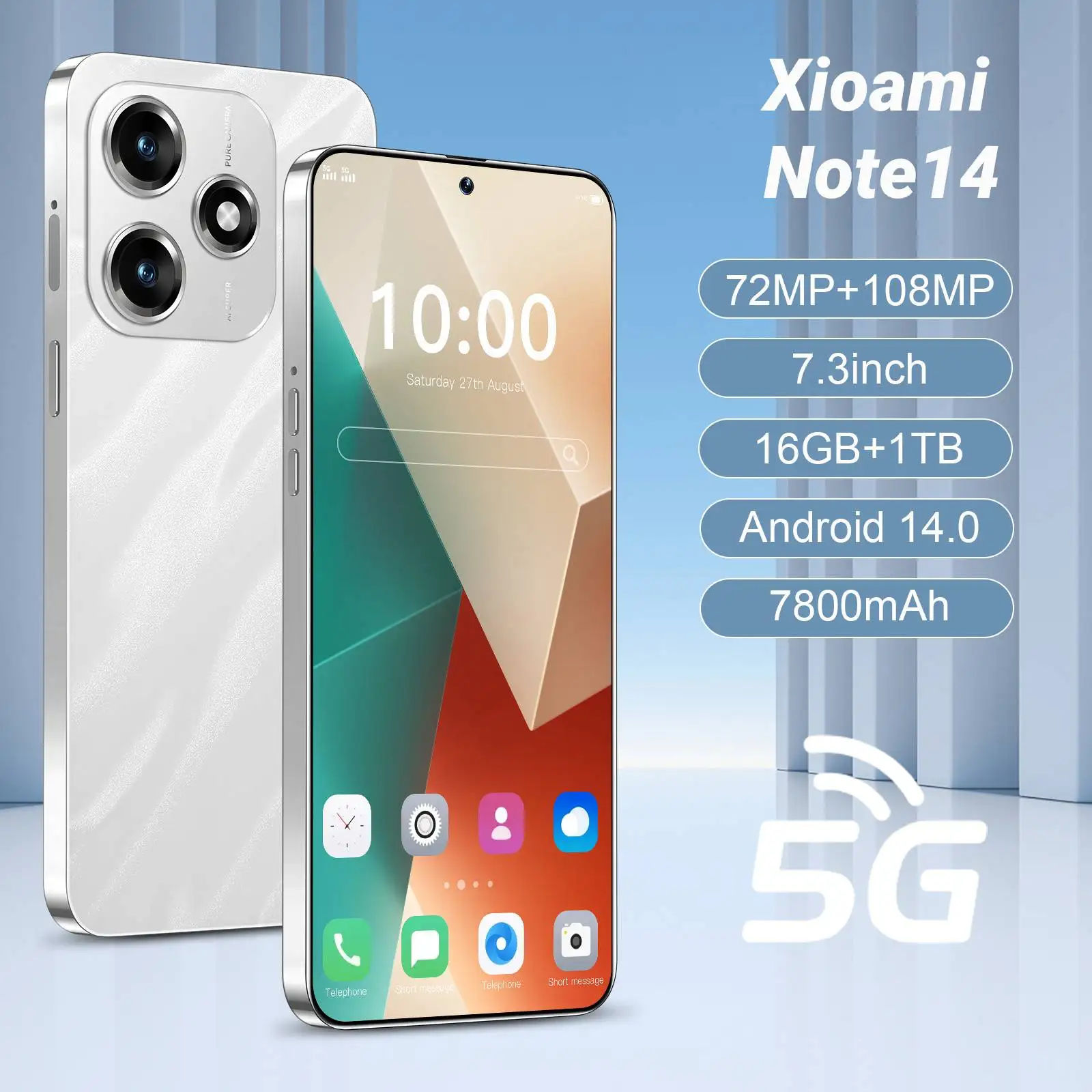 

The phone case is used for Xioami Note14 Pro 5G Android14 Snapdragon 8th Generation 3 Memory Facial Unlock
