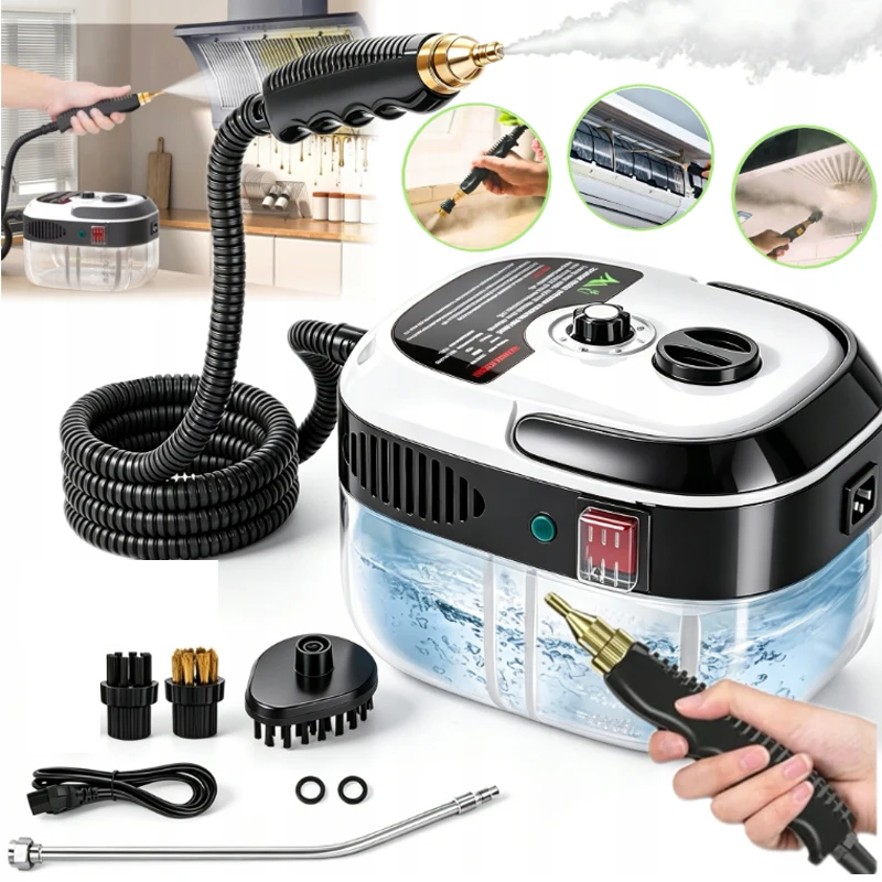 2500W Handdampfreiniger mit Hochdruck und -temperatur für Klimaanlagen, Küchenhauben, Autos, Glasfenster, Böden und mehr zur Desinfektionsreinigung