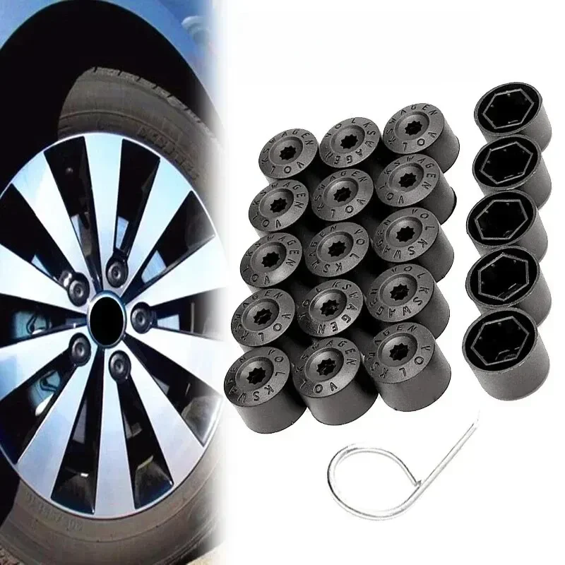 20Pcs Car Wheel Cover Hub Nut Bolt Covers Cap 17mm Auto Tyre Screws Exterior Protection Accessories for Volkswagen VW Golf MK4