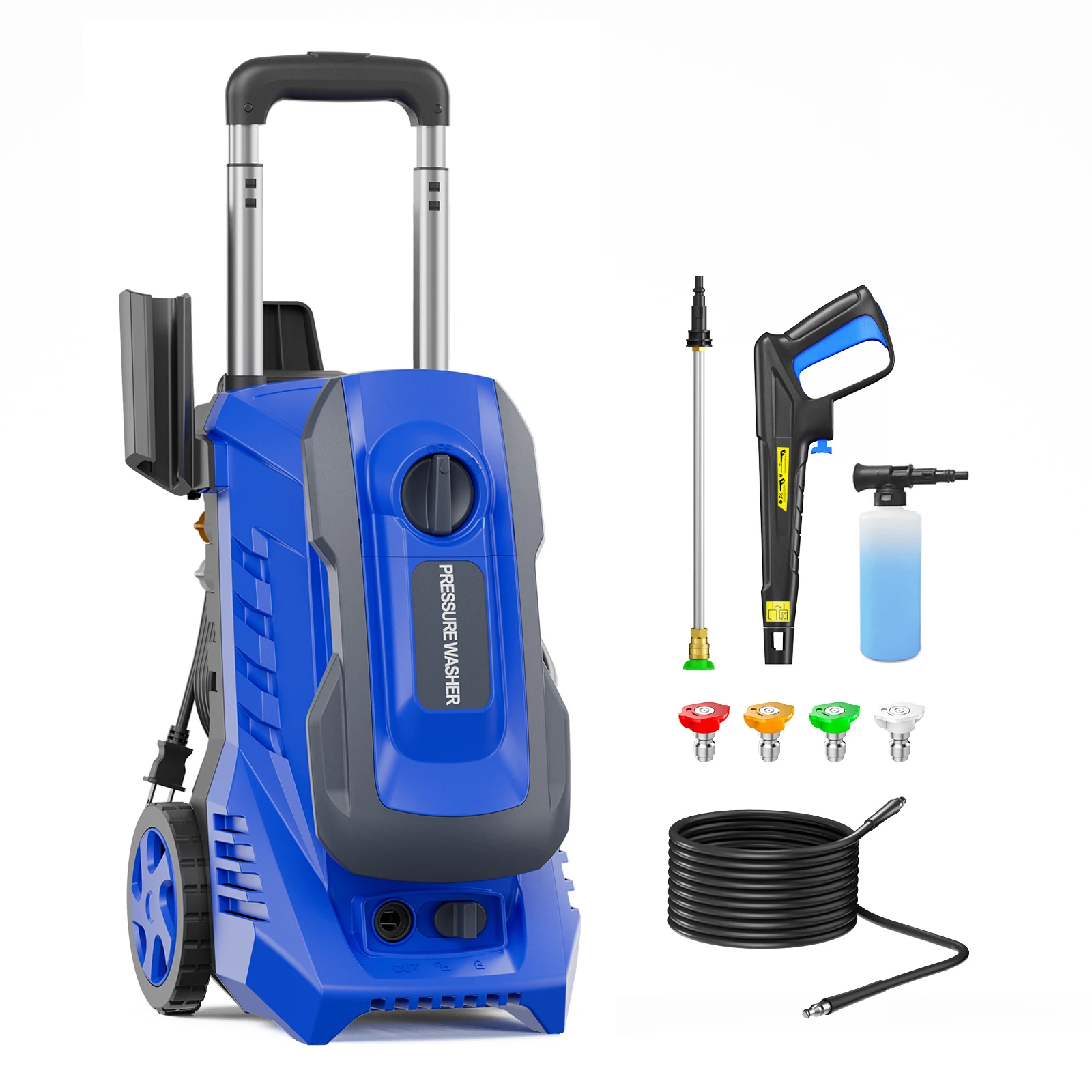 

Электрическая мойка высокого давления 4800PSI 3,2GPM Мойная машина с электроприводом и пенопластовой пушкой для автомобиля, пола, гаража, патио