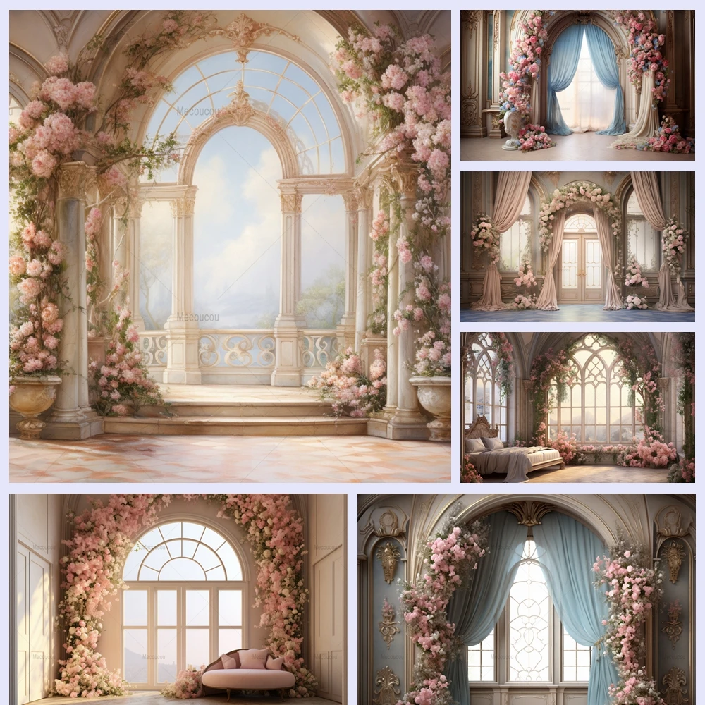 

Fresh Flower Princess Castle Children's Room Wallpaper Girl Birthday Photo Background Studio Photocall Prop Custom Decor Perfect