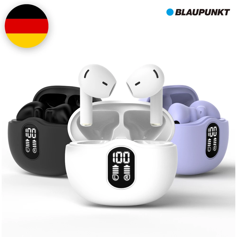 Blaupunkt Ai ENC Cancelación de ruido LED Auriculares inalámbricos Bluetooth 5,4 de oído abierto BLP-BE363 Valor Hi-Fi Galaxy iPhone Auriculares Envío el mismo día