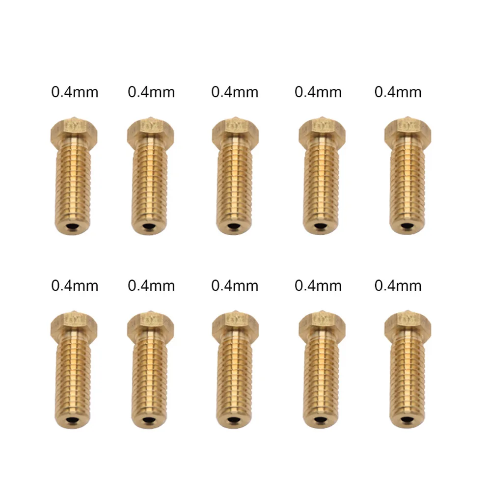 Artilharia-Original Volcano Brass Nozzle, Impressora 3D, Sidewinder X1 Genius, 0.2mm, 0.3mm, 0.4mm, 0.5mm, 0.6mm, 0.8mm, 1.0mm, 1.2mm, 5Pcs