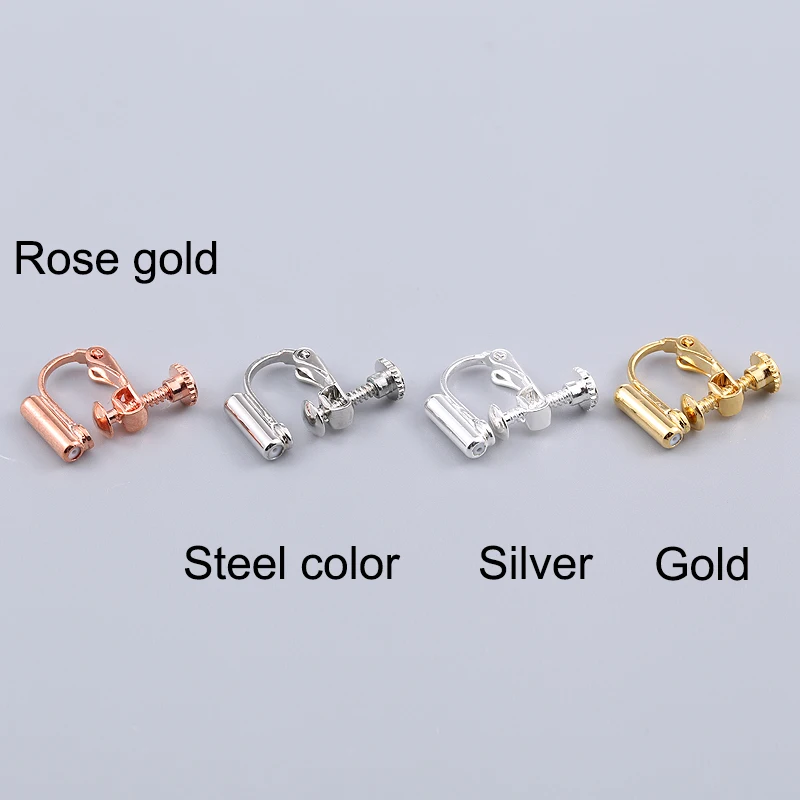 2/10 Pcs,Clip On Earrings For Women，Earring Findings For Diy Jewelry Making Accessories Materials，Ear Stud Conversion Ear Clip