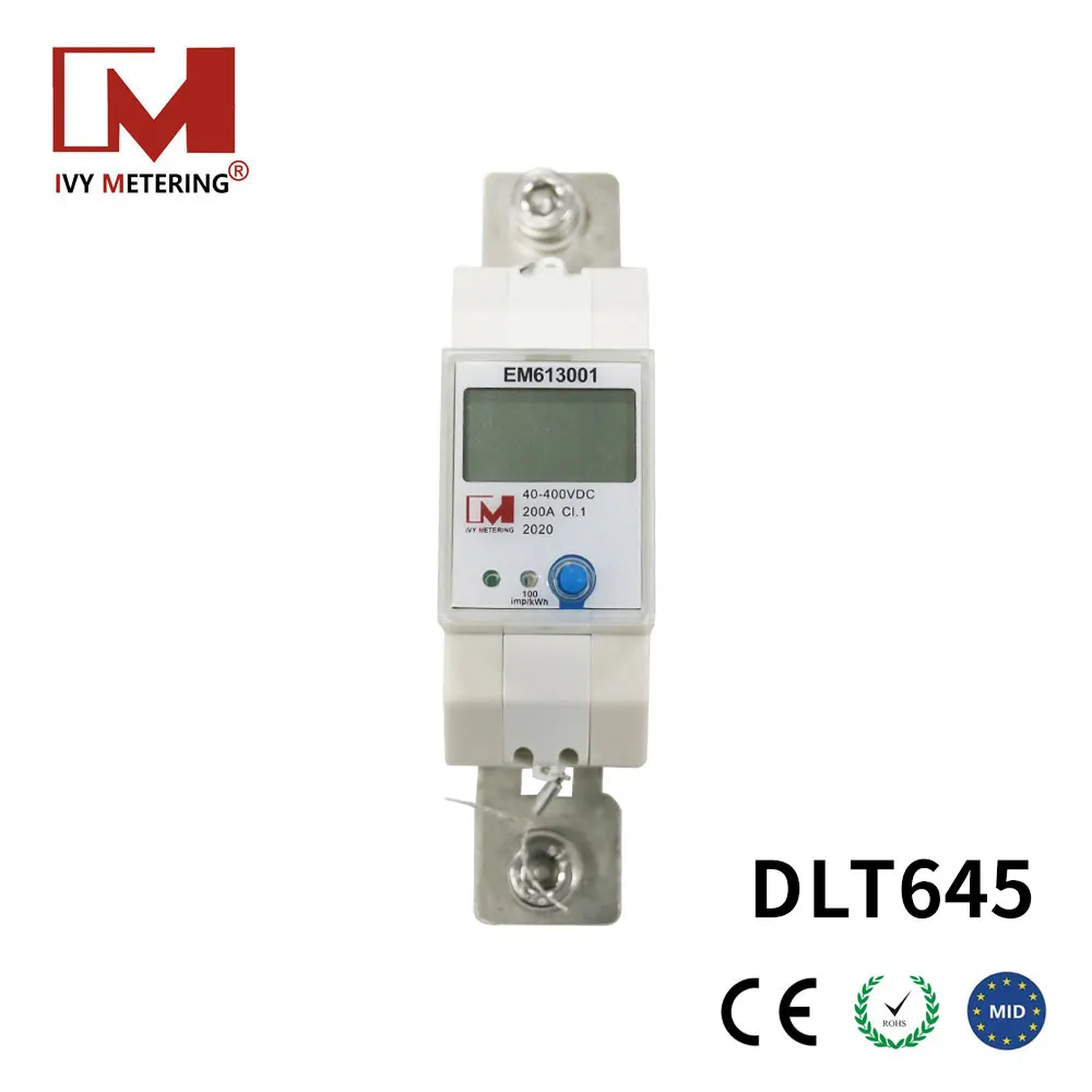 EM613001 Solar PV Measuring Device Din Rail Shunt 40-400V DC Smart Elecric Energy Meter RS485