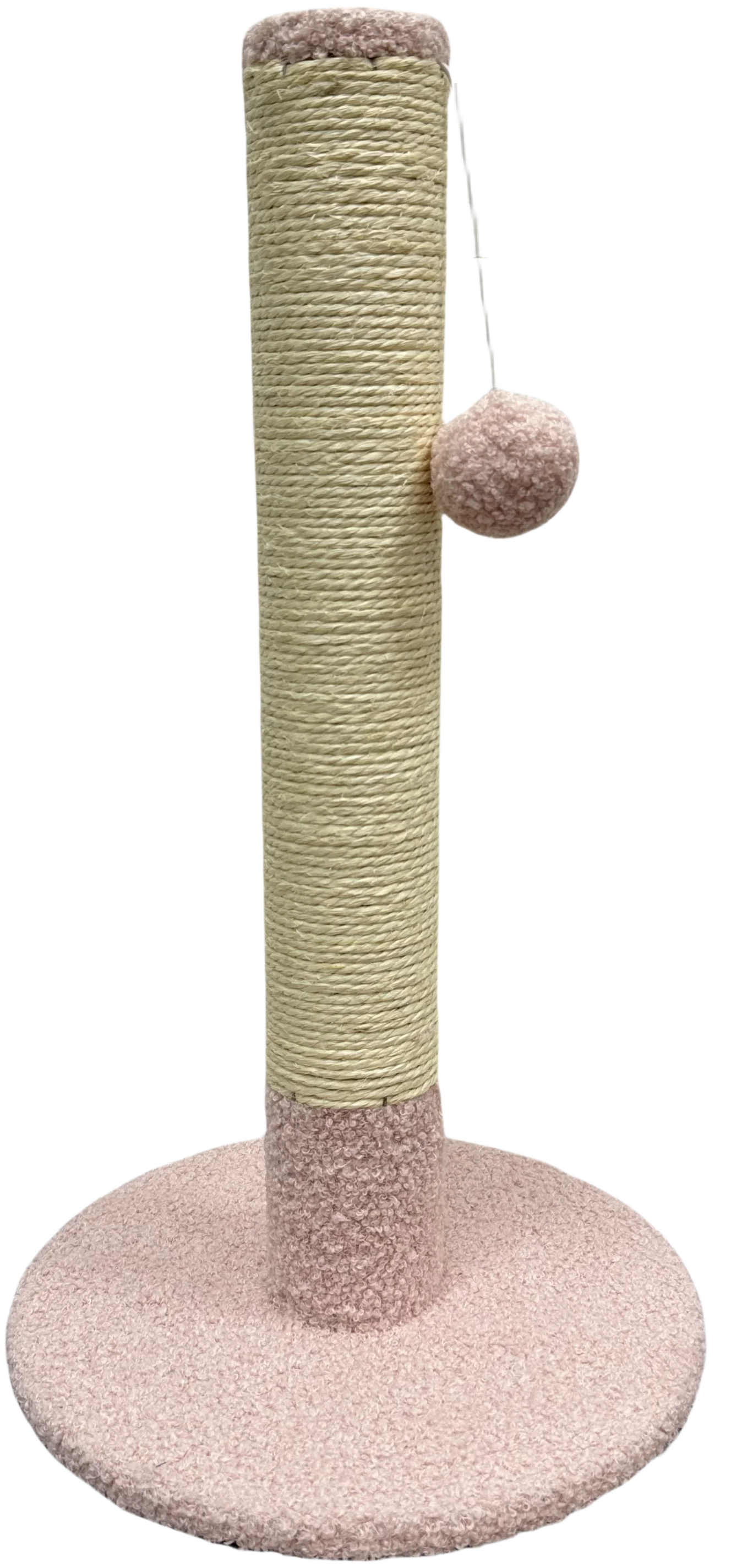 Krabpaal met sisal, stevige krabpaal met bal, katten speeltje, meubelbeschermer, pluche mat, voor kittens en katten