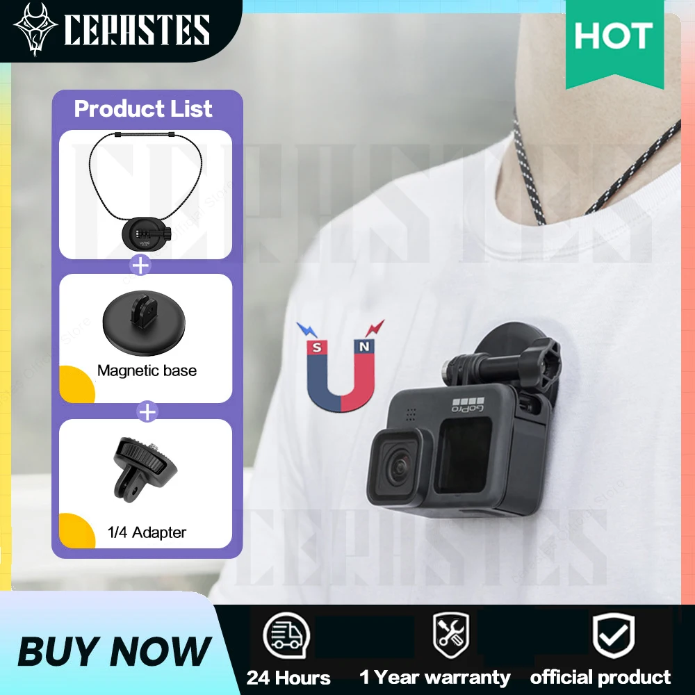 

CERASTES Action Camera Bracket Quick Release Neck Holder Hanging Mount Adapter For GoPro Hero 10 9 Insta360 Accessories