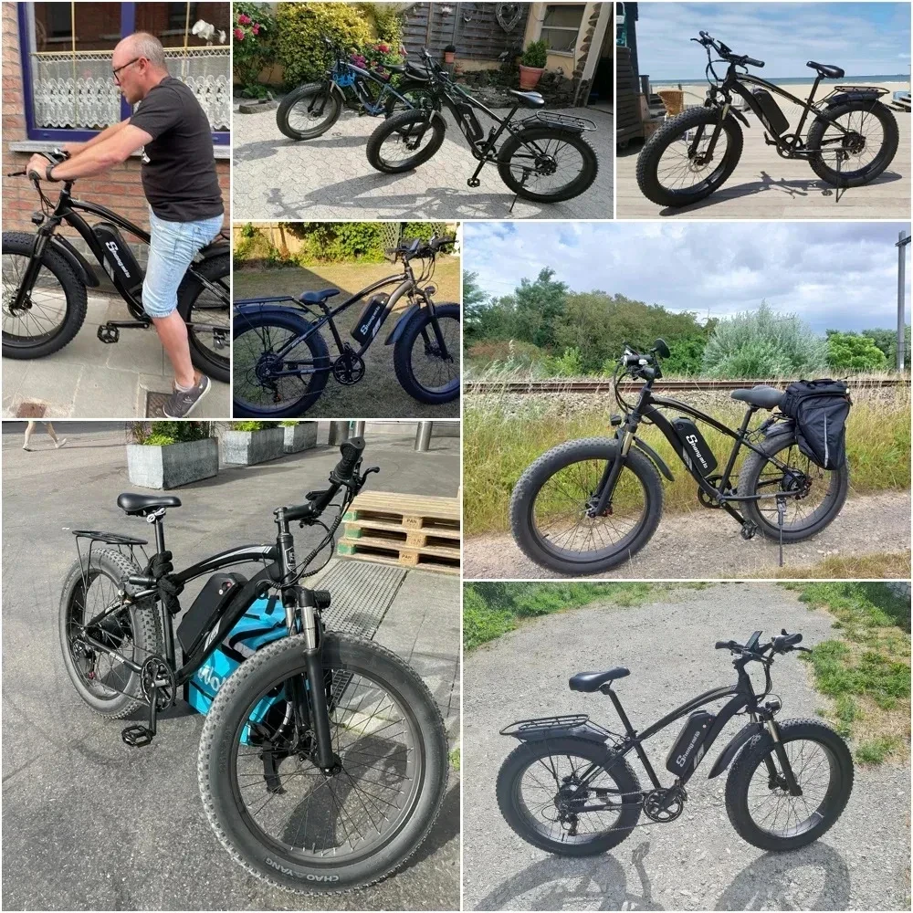 Mountain Bike elétrico para homens, Fat Tire Ebike, bicicleta adulta, bateria de lítio, 26 na E-bike, 48V, 1000W, 17AH, MX02S, 2024