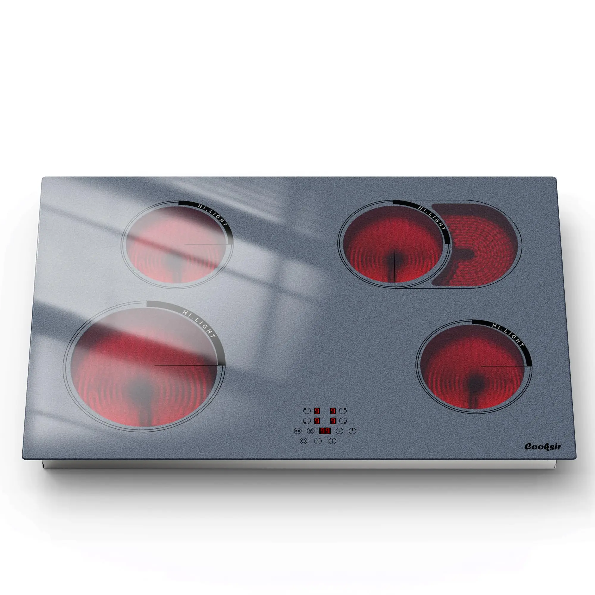 

30 Inch Electric Cooktop, 4 Burner Built-in Electric Stove 6700W, Radiant Ceramic Stove with Expanded Zone,220-240V Hard Wired