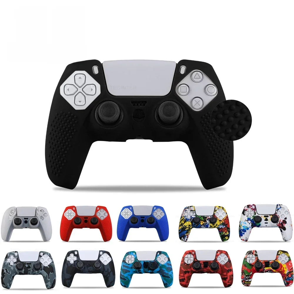 Étui en Silicone de protection pour ps5 Contrôleur Anti-dérapant Protection Peau Costume pour playstation 5 Gamepad Couverture Poignées Accessoires