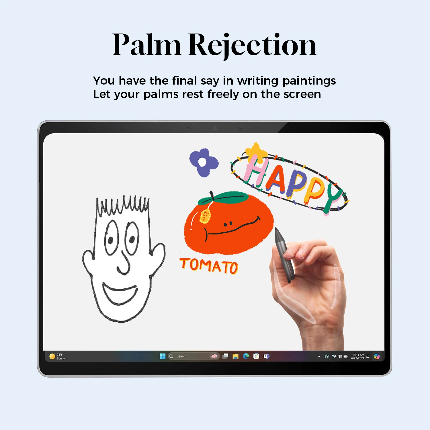 Microsoft Surface/HP/Dell/ASUS ラップトップ/タブレット用アクティブスタイラス - Windows および MPP 1.51/2.0/2.6 と互換性があります。 パームリジェクション
