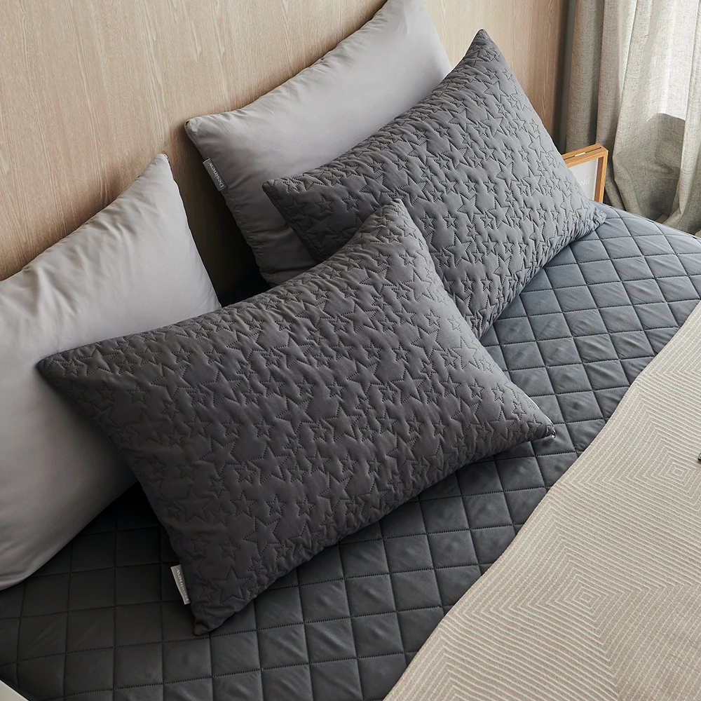 [1+1] Desinew 10 Colors Comfortable All-Season Antibacterial Quilted Pillowcase 40X60, 50X70Cm 10Color