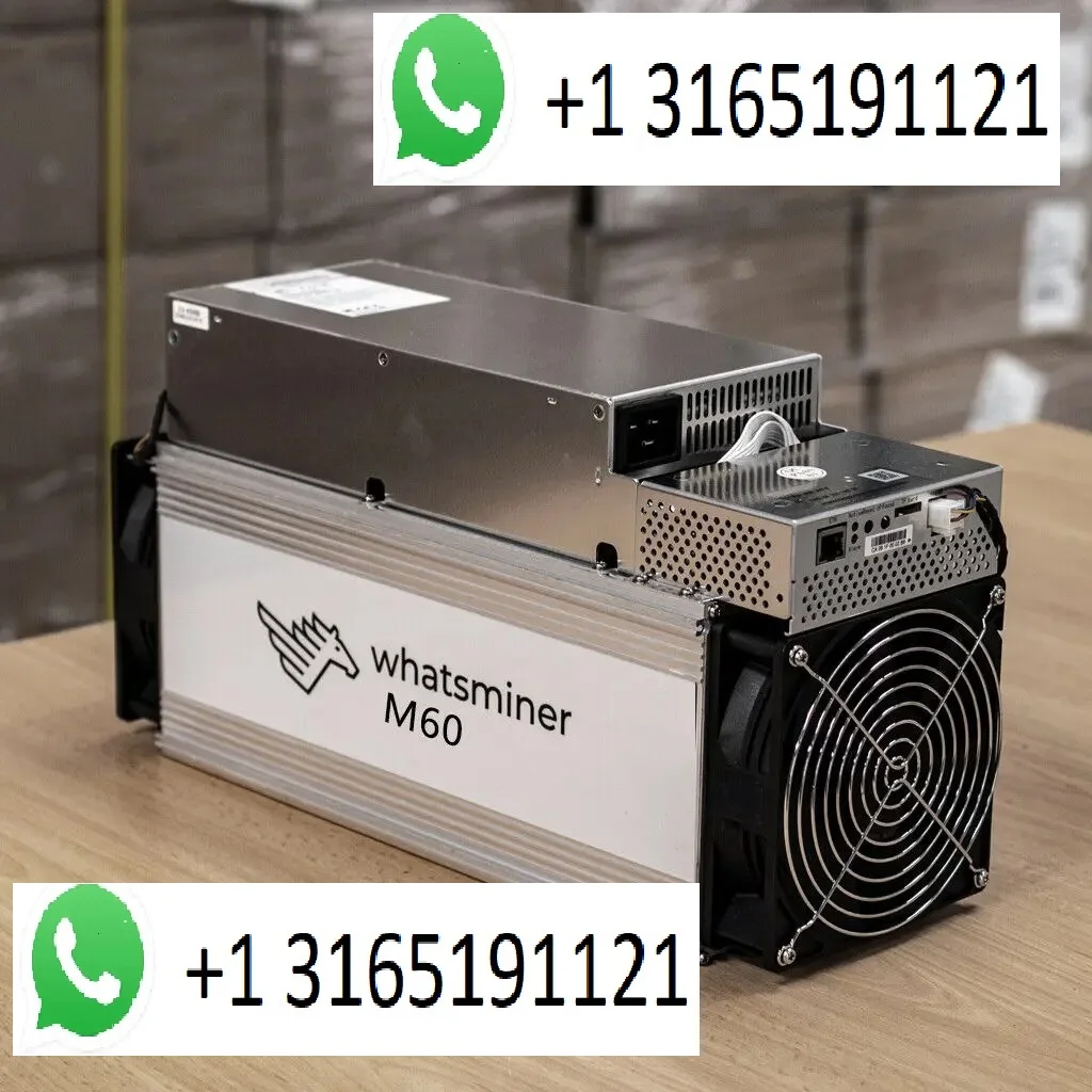 S. Лучшая цена, купите 7 и получите 4 бесплатных новых Whatsminer M60 166T 3303 Вт, ASIC Miner BTC, Биткойн Майнер с блоком питания