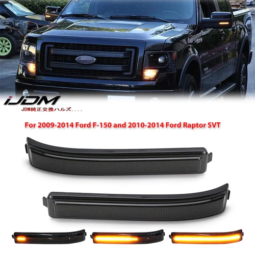 Luces LED dinámicas de señal de giro de espejo lateral para Ford F150 F-150 2009-2014 SVT Raptor 2010-2014 indicador intermitente de lámpara secuencial