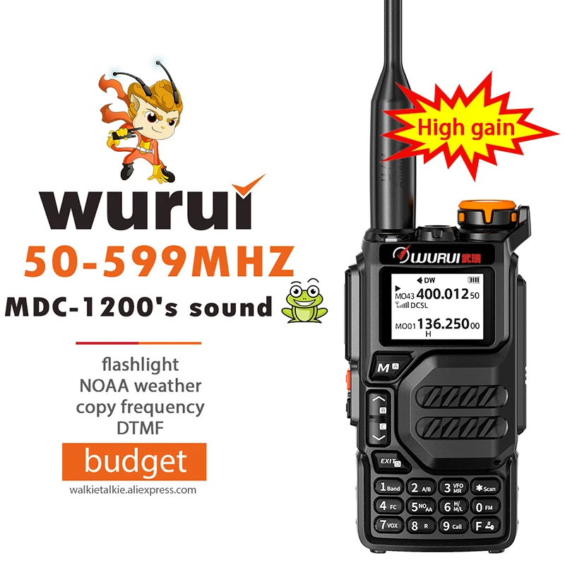 Wurui K5 air band walkie talkie scanner ham budget radios Two-way radio communication profesional Amateur long range uhf vhf FM