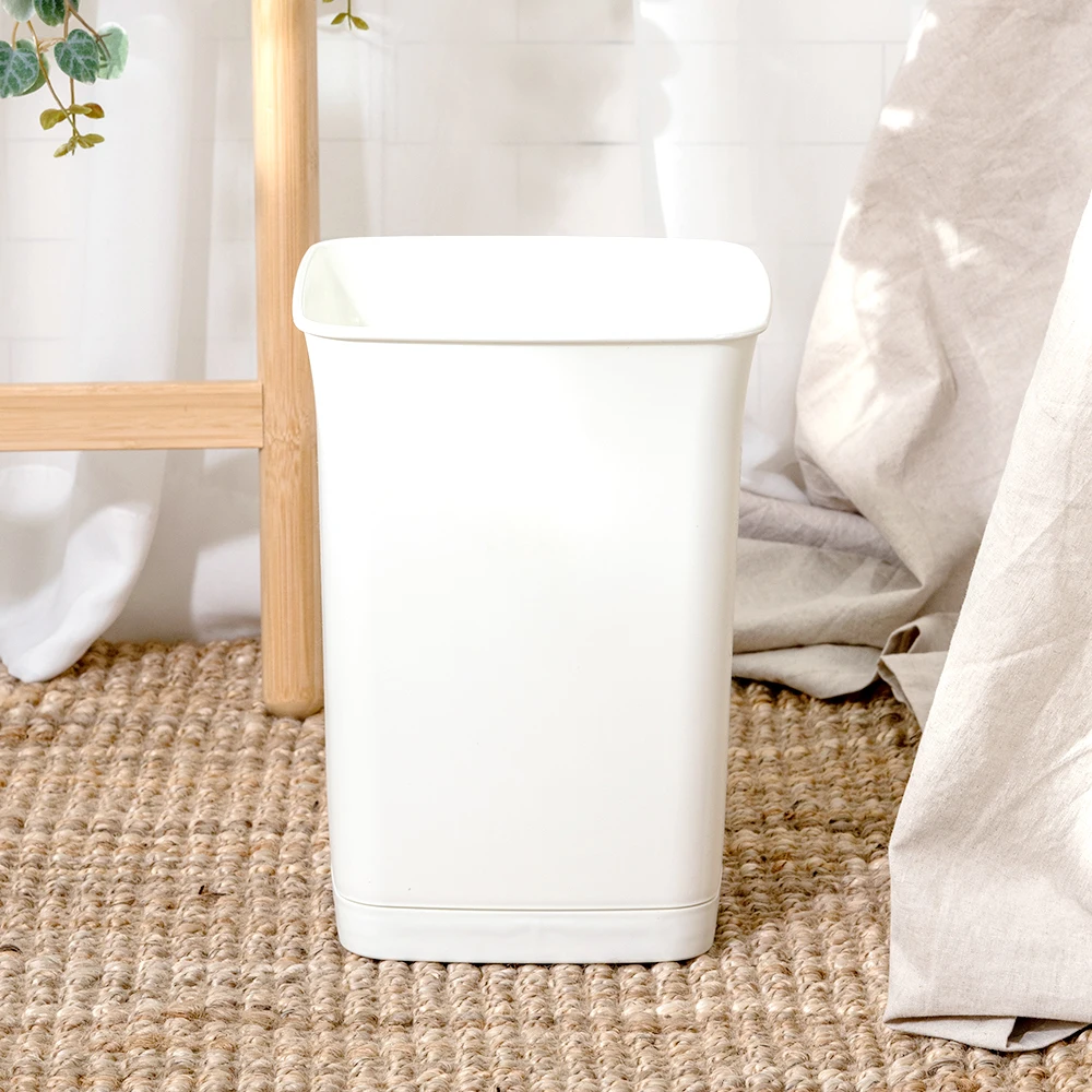 Blanc Square Open Trash Can 10L for Living Room, Bathroom, and Kitchen accessible versatile neat