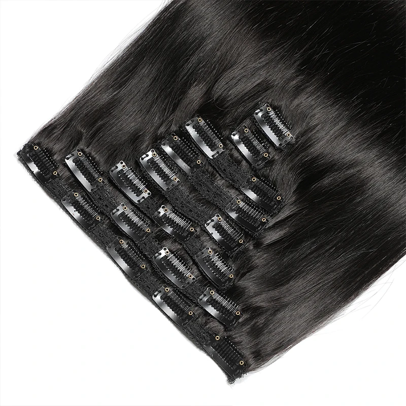 Straight Clip In Hair Extension Human Hair 120g 8Pcs/Set 100% Natural Human Hair Clip In Extensions Full Head Brazilian Hair