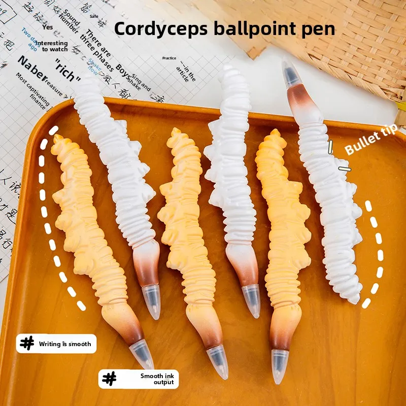 Pack of 3 Gel Pens with Random Colors, Creative Faux Cordyceps-Shaped Ballpoint Pens, Student Stationery, Office Supplies, Fun Gifts, Retro-Style Office Signature Writing Tools |   Creative Decorative Gift Pens, Suitable for Back-To-School Season, Christmas, and Holiday Stationery, with a Stylish Design, Fine Tip, Smooth Writing, and Perfect for Signatures, a Must-Have for Students, and a Top Choice for Stationery Enthusiasts.