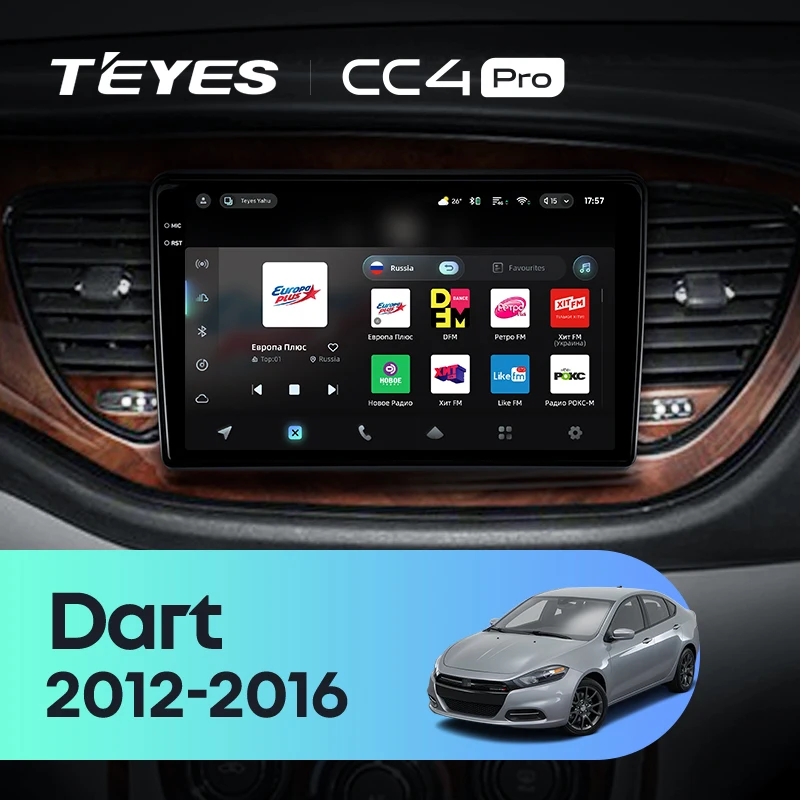 TEYES CC4 PRO لدودج دارت 2012 - 2016 CarPlay راديو الوسائط المتعددة ستيريو سيارة اللعب أندرويد السيارات 2DIN Autoradio