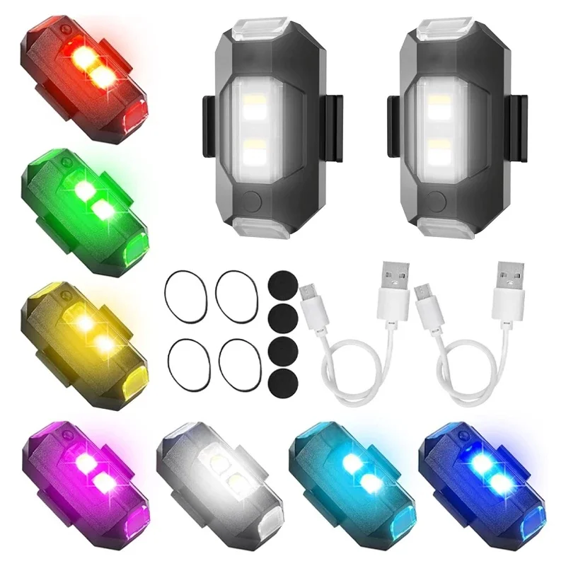 AliExpress GZQGT Universal Strobe Light for Motorcycle USB Car Warning Lamp LED Anti-Collision Bike Drone Night Flying Mini Flashing Signal Light