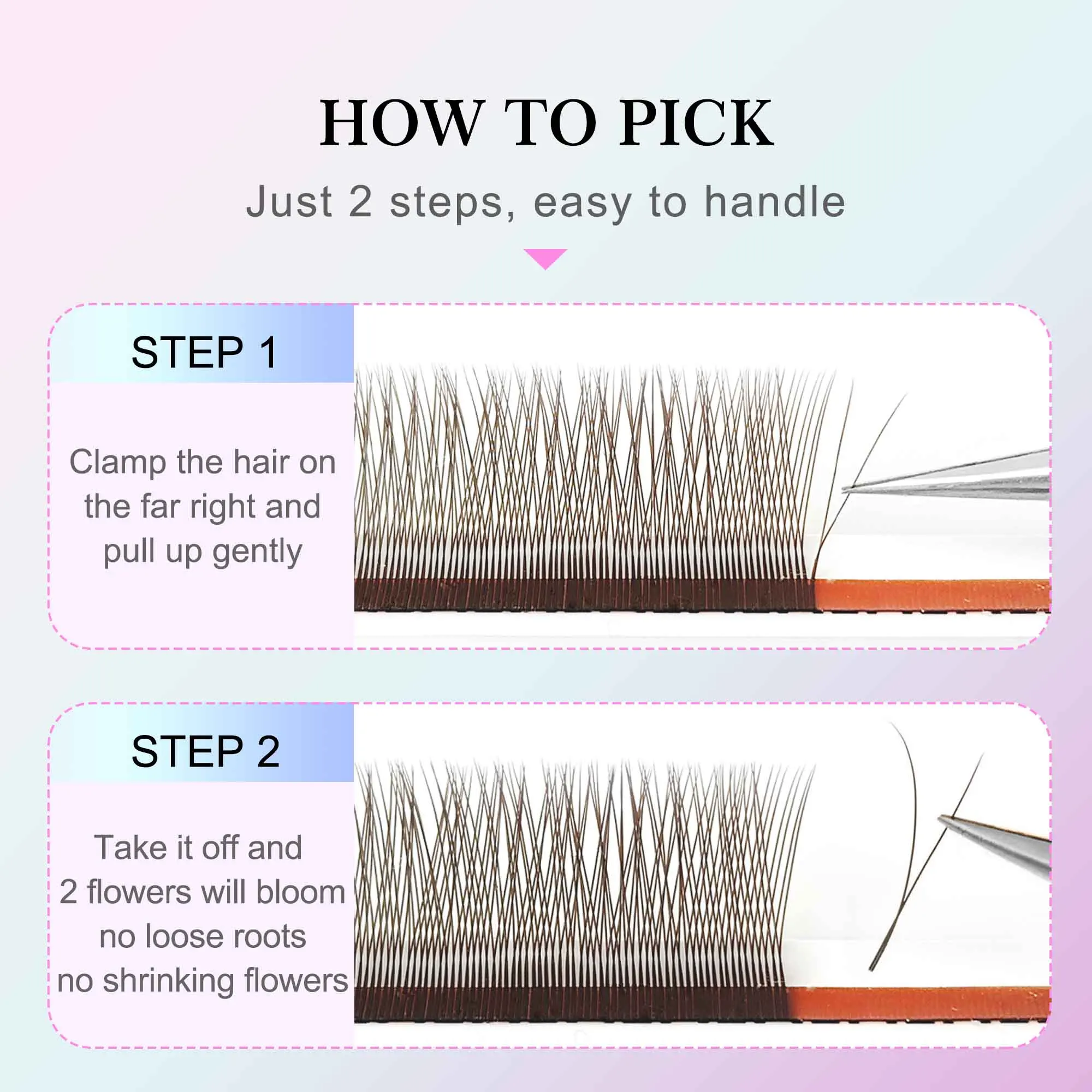 Premium Single Tip 2D Y Eyelash Extension Black Brown Ultra-thin 1D Y Lash Lightweight Premade Fans Mesh Net Cross Lash