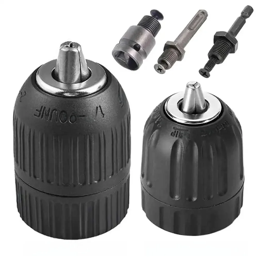 Bezkluczykowy uchwyt wiertarski 10 mm/13 mm, chwyt sześciokątny 1/2 cala 3/8 cala/SDS-Plus/kwadratowy adapter szybkiego uchwytu, uchwyt do wiertarki, śrubokrętu i nasadek — zdjęcie 2