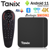 Original Tanix W2 Smart TV Box Amlogic S905W2 Android11.0 2G16G 4G32G 4G64G 4K BT 2.4G/5G WiFi Youtube Netflix AV1 TV Prefix