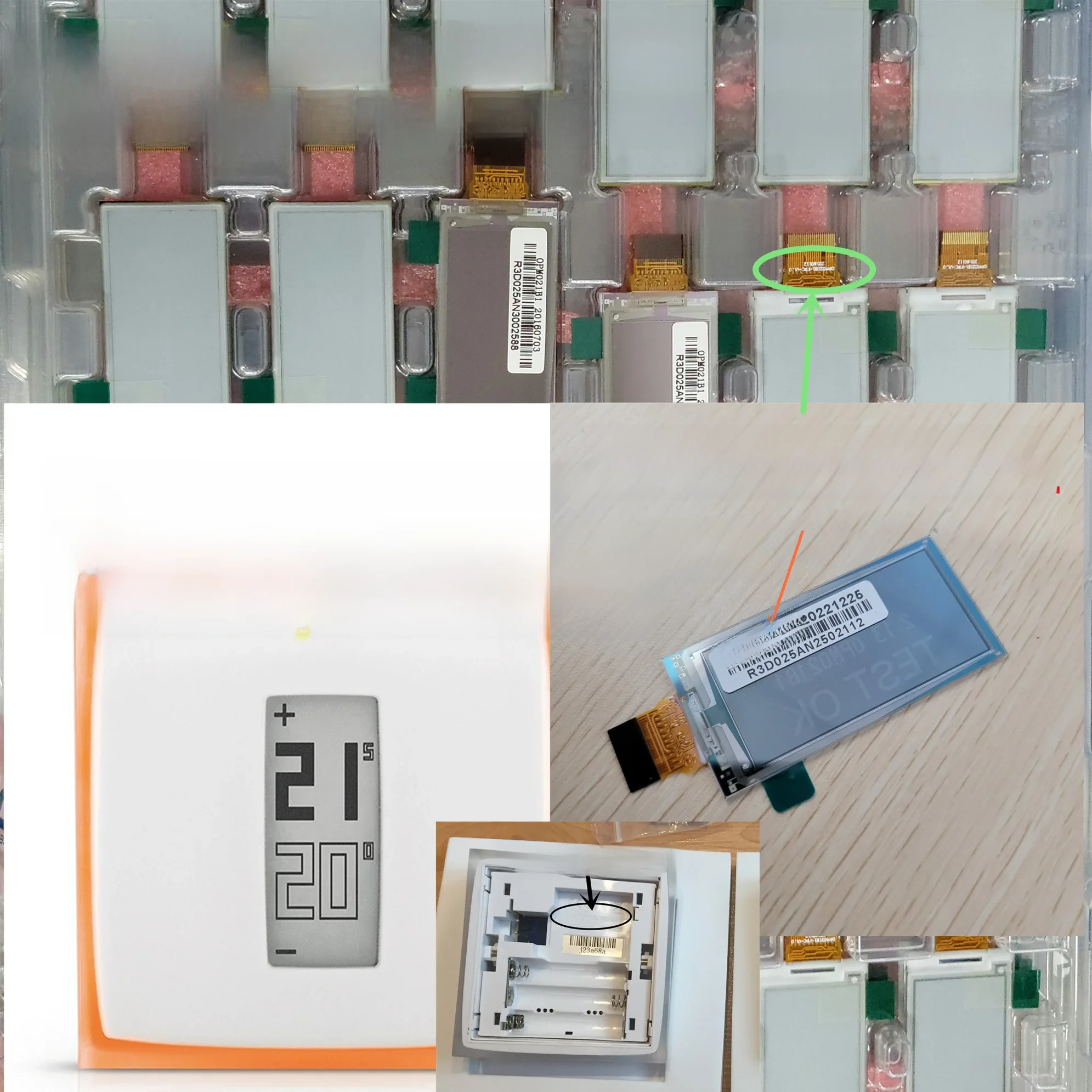 P/N OPM021B1 N3A-THM02 NTH01 Do inteligentnego termostatu Netatmo V2 2,13-calowy wyświetlacz LCD Panel ekranu EDP Dwukolorowy ekran z wyświetlaczem atramentowym — zdjęcie produktu 7