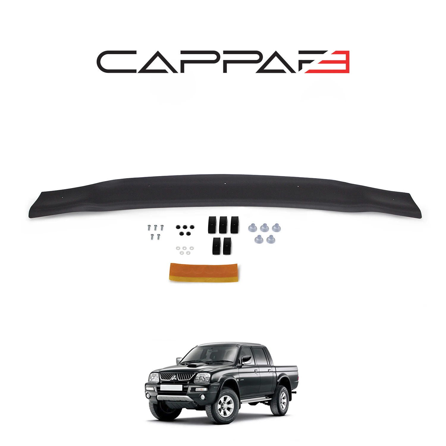 FOR Mitsubishi L200 Front Hood Protection Spoiler 1996 To 2006 Models Front Bug Shield Hood Deflector Guard Sporty Wings Auto