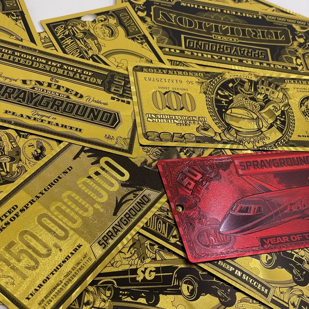 

3 types Sprayground Gold Banknotes Gold plated money Art Craft Collectible Cards Decorative Gifts Novelty Money Souvenir