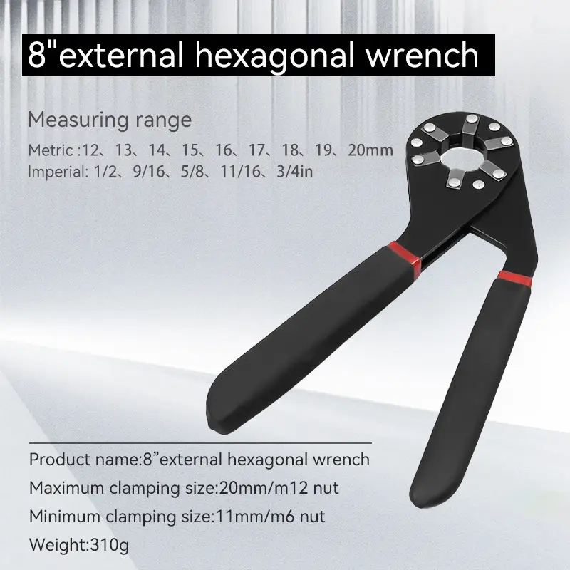 

Регулируемый 8-дюймовый универсальный шестигранный ключ-трещотка для авторемонта