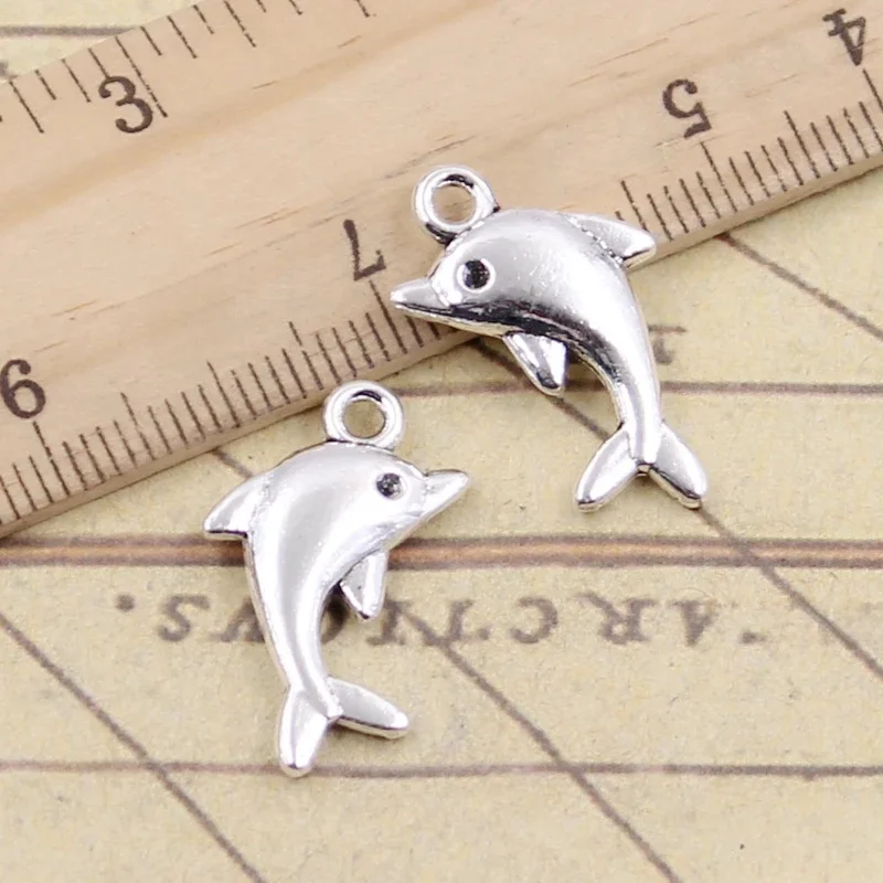20 sztuk Charms piękny delfin 23x13mm tybetański brąz srebrny kolor wisiorki antyczny tworzenia biżuterii DIY Handmade Craft — zdjęcie 2