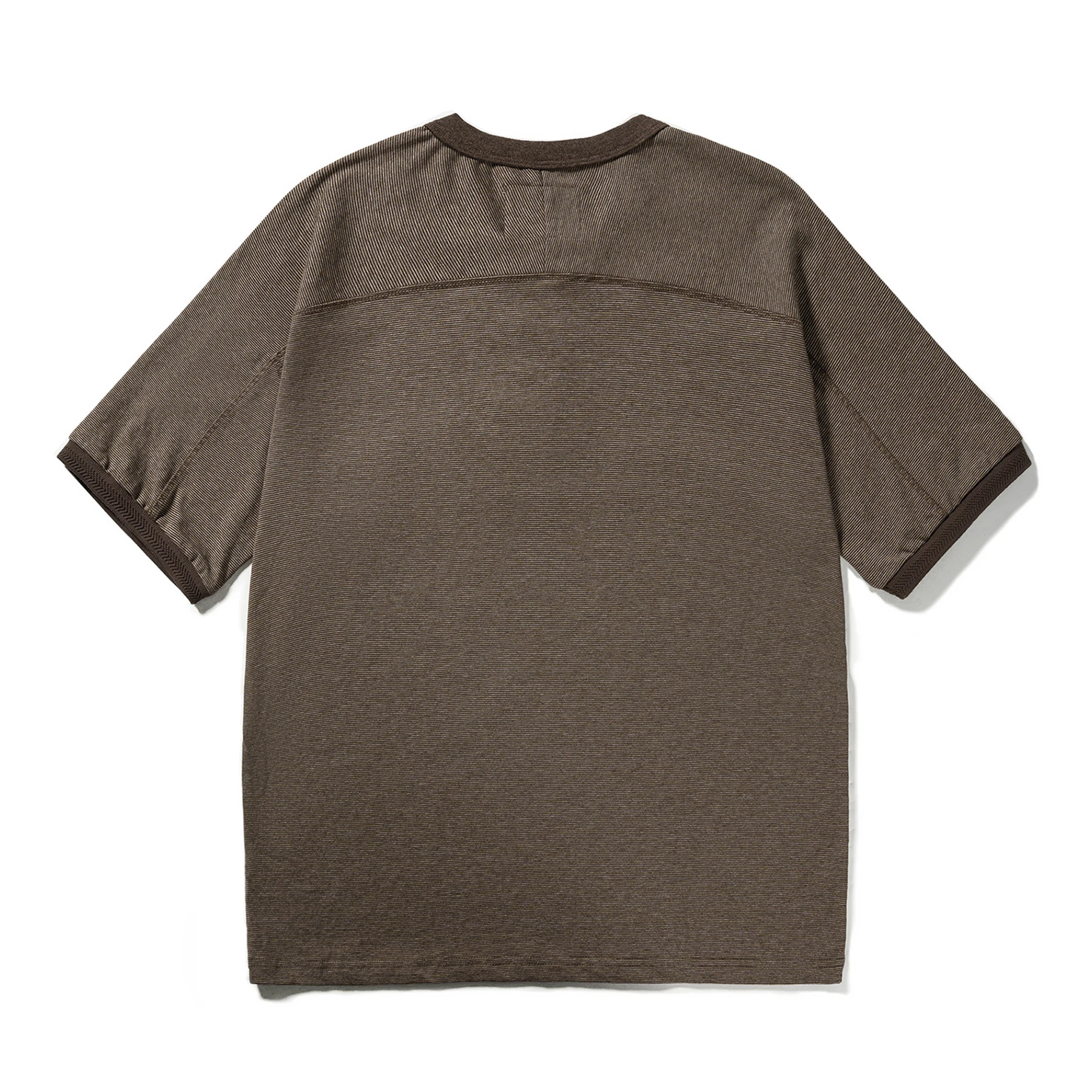 American Vintage Henry Collar T-shirt Niche Neutral Design Cleanfit Casual Short-sleeved T-shirt Men's Heavy Loose T-shirt