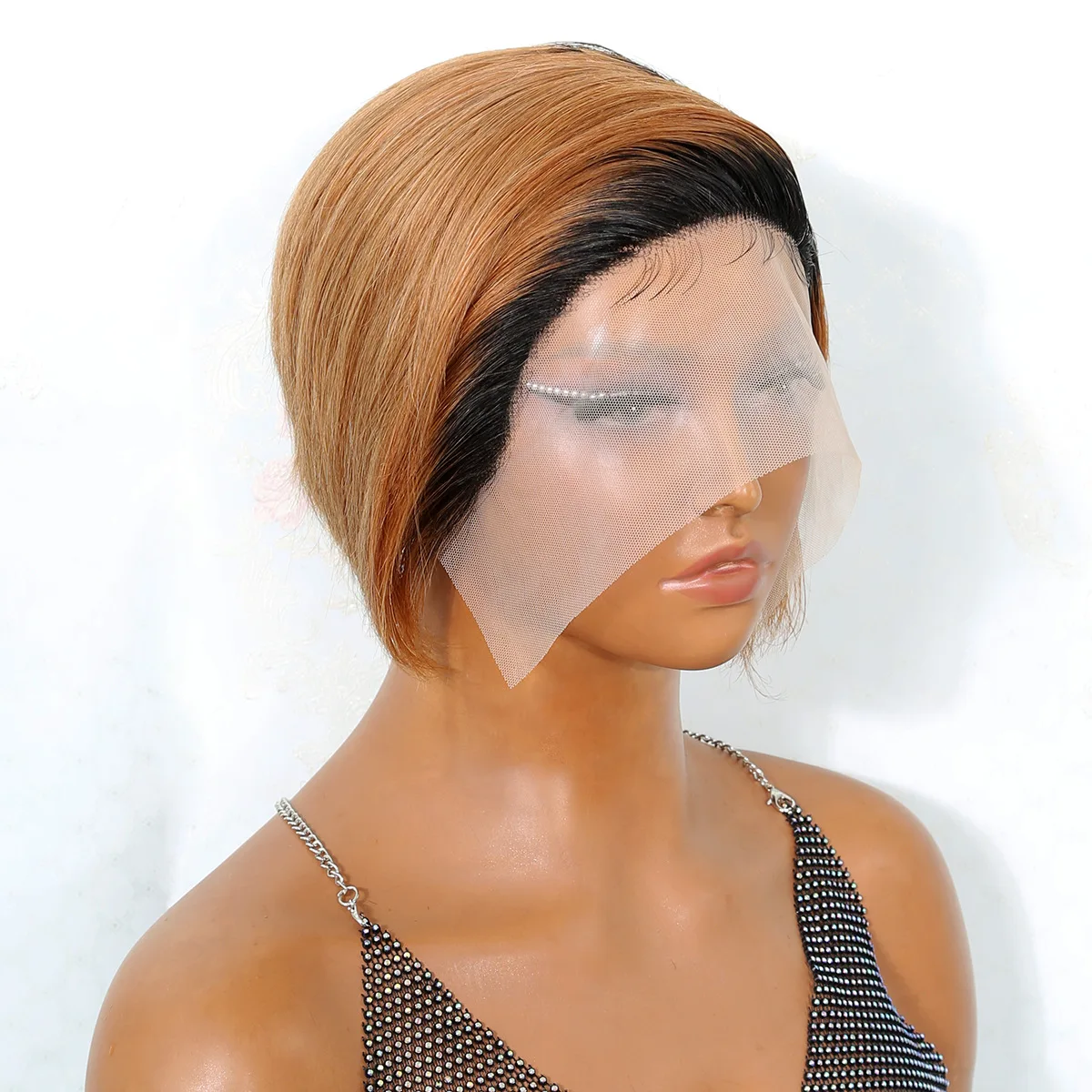 Short Wigs Human Hair Colored Ombre Pixie Cut Wig Cheap Human Hair Wigs On Sale Clearance Transparent Lace Wigs