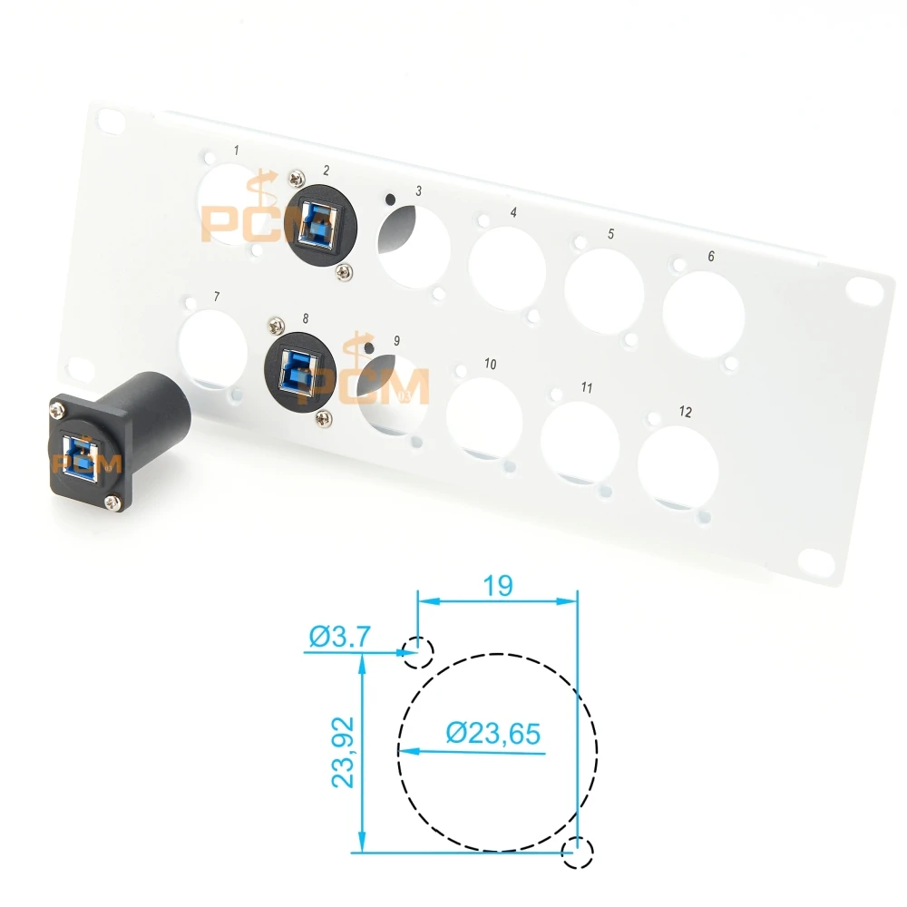 D Type USB 3.0 Cable Type B Jack Socket Plug Module Panel Mount Holder Adapter Female to Female Connector Coupler 5Gbps