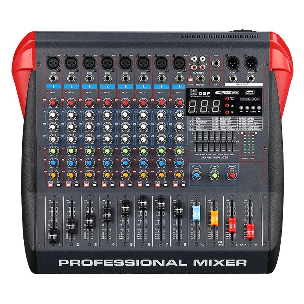 Profissional 8 canais digital mixer microfone do telefone móvel transmissão ao vivo computador gravação dj equipamento de áudio mistura console mesa de som Brasil no tax