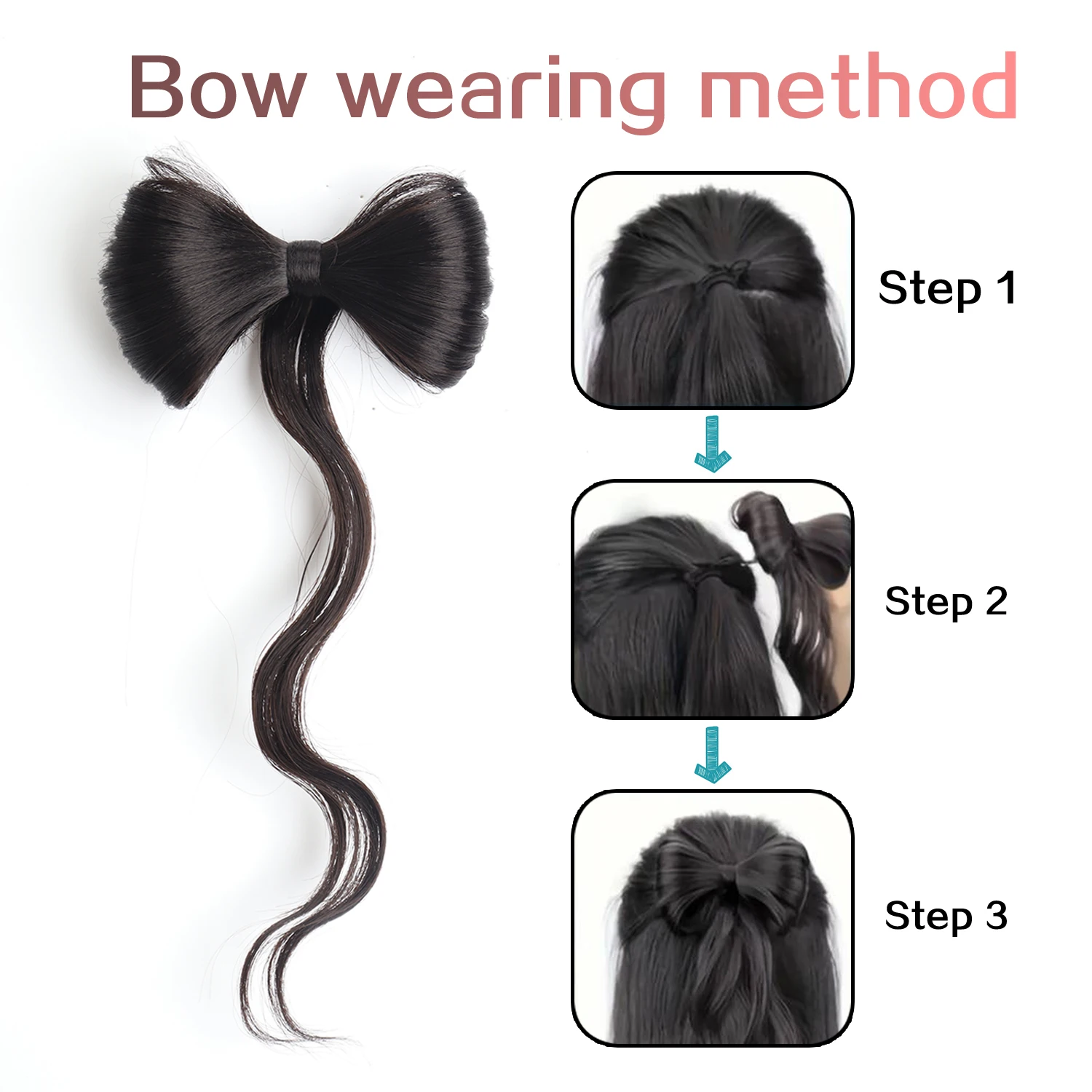 Synthetic Bowknot Hair Bun Claw Clip In Hair Extensions Hair accessories suitable for women\'s daily wear