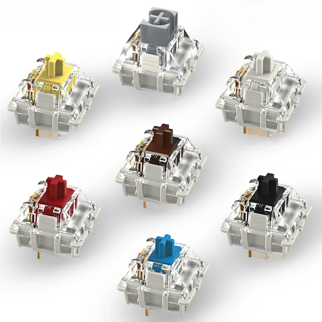 Gateron biały żółty srebrny Pro 2.0 V2 przełącznik 3pin RGB liniowy dotykowy czerwony brązowy przełączniki do klawiatury mechanicznej z możliwością wymiany podczas pracy — zdjęcie produktu 7