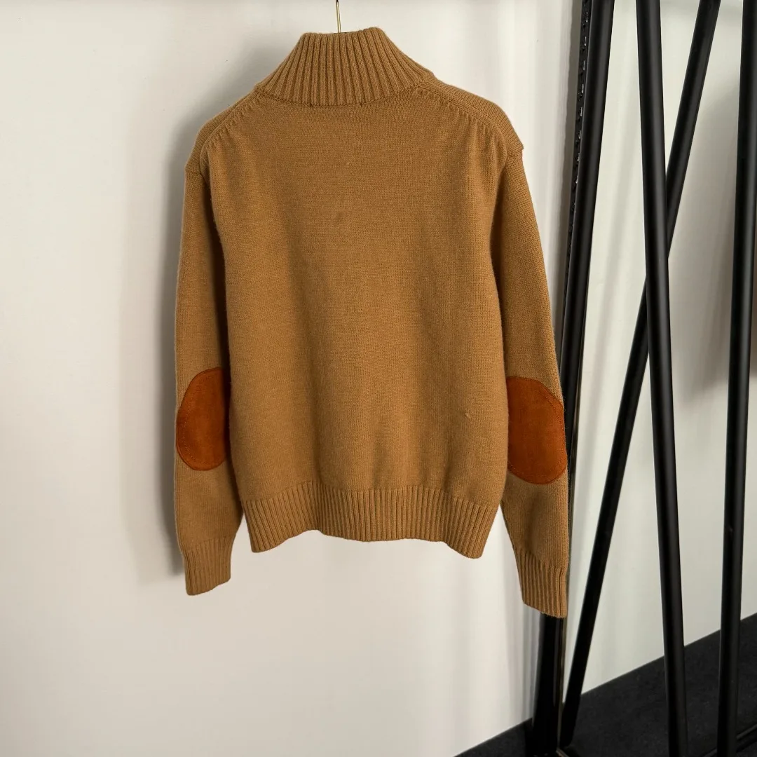

2025 New Multicolored pocket stand-up collar long-sleeved knitted cardigan Fashionable Versatile Slimming winter autumn
