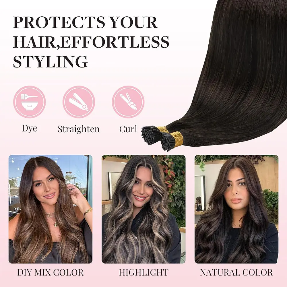 22 بوصة مستقيم I تلميح وصلات شعر الإنسان الطبيعي براون وصلات شعر أشقر الكيراتين كبسولة الشعر البشري الأصلي 50 قطعة