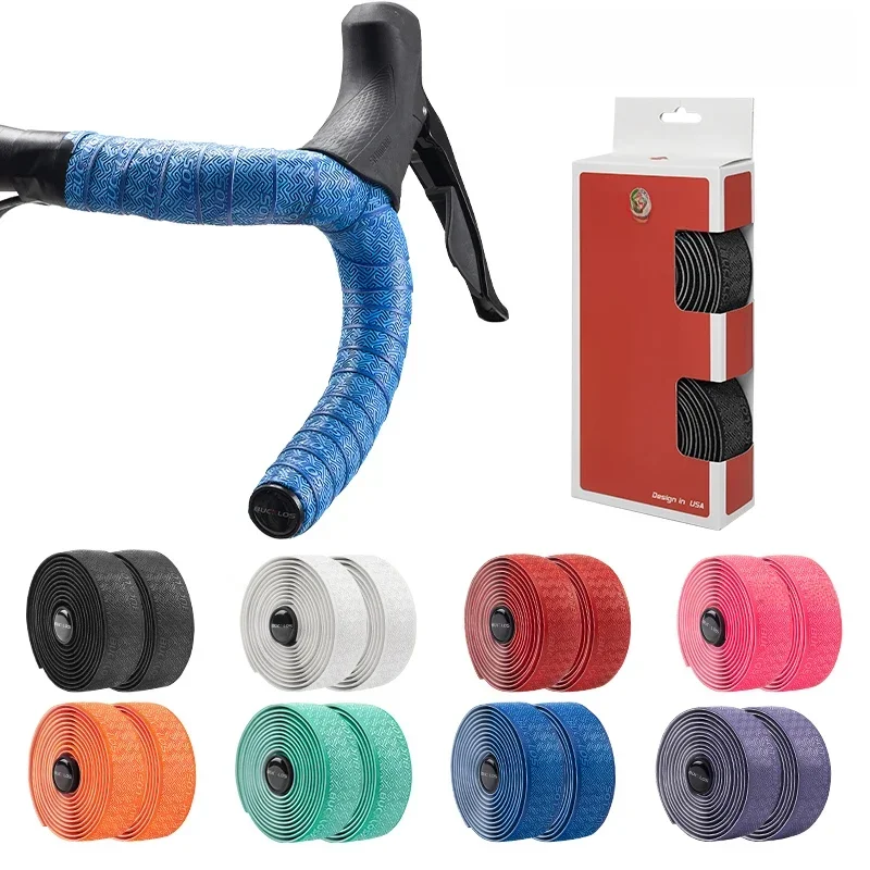 AliExpress BUCKLOS Road Bike Handlebar Tapes PU Shock Bicycle Handle Bar Tape W/Bar End Plugs Anti-Slip Anti-Vibration Wrap Belts Bartape