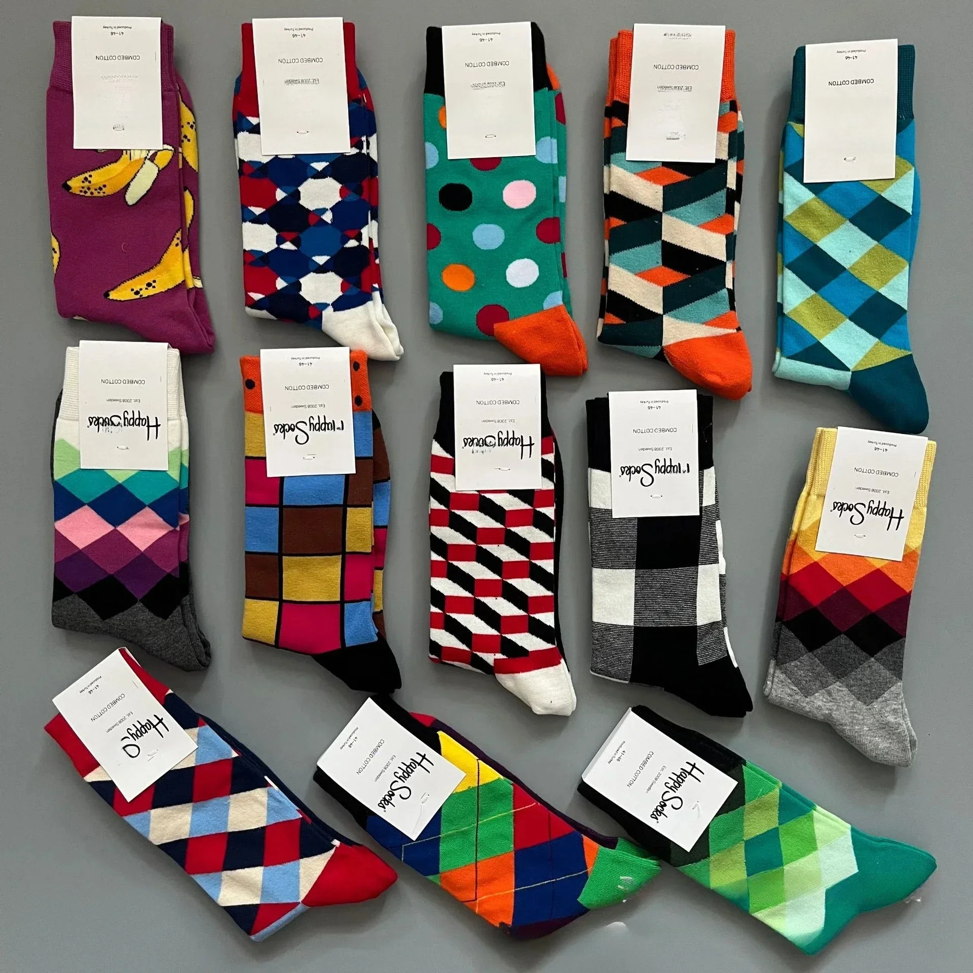 Katoenen Happy Socks Klassieke Crew Sock-schoen voor heren, maat 10 - 13, zacht - afbeelding 2