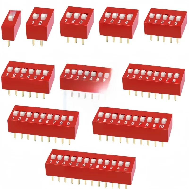 Module de commutateurs à bascule à Double rangée, Type coulissant, 5 pièces, 2.54mm, Position pour circuits imprimés