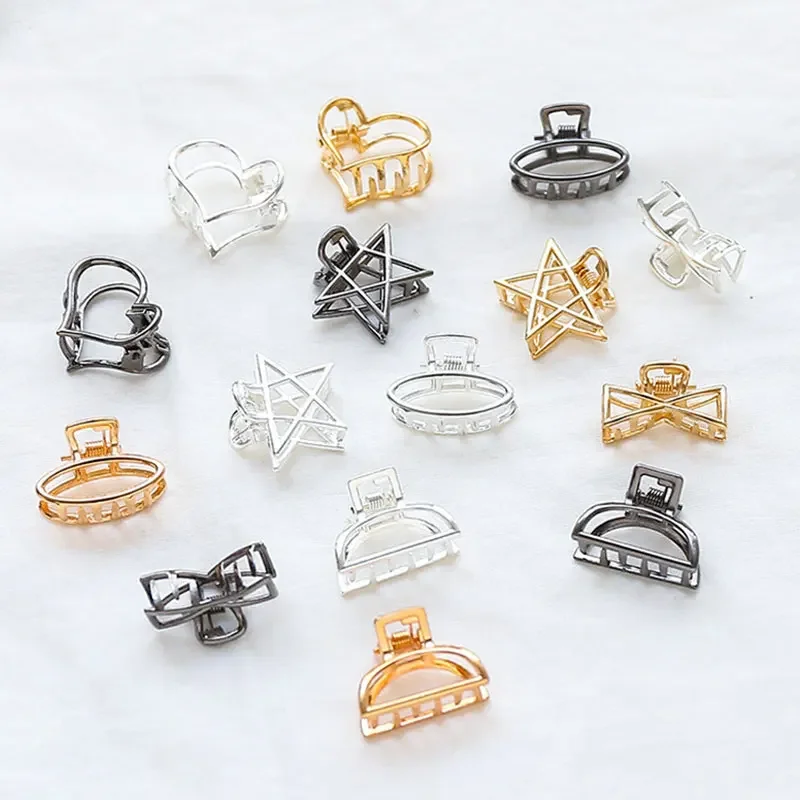 1 PC Moda Mała Prosta Dzika Geometryczna Pazur Do Włosów Dla Kobiet Dziewczyny Zaciski Do Włosów Krab Metalowa Spinka Do Włosów Pazur Akcesoria Nakrycia Głowy — zdjęcie 2